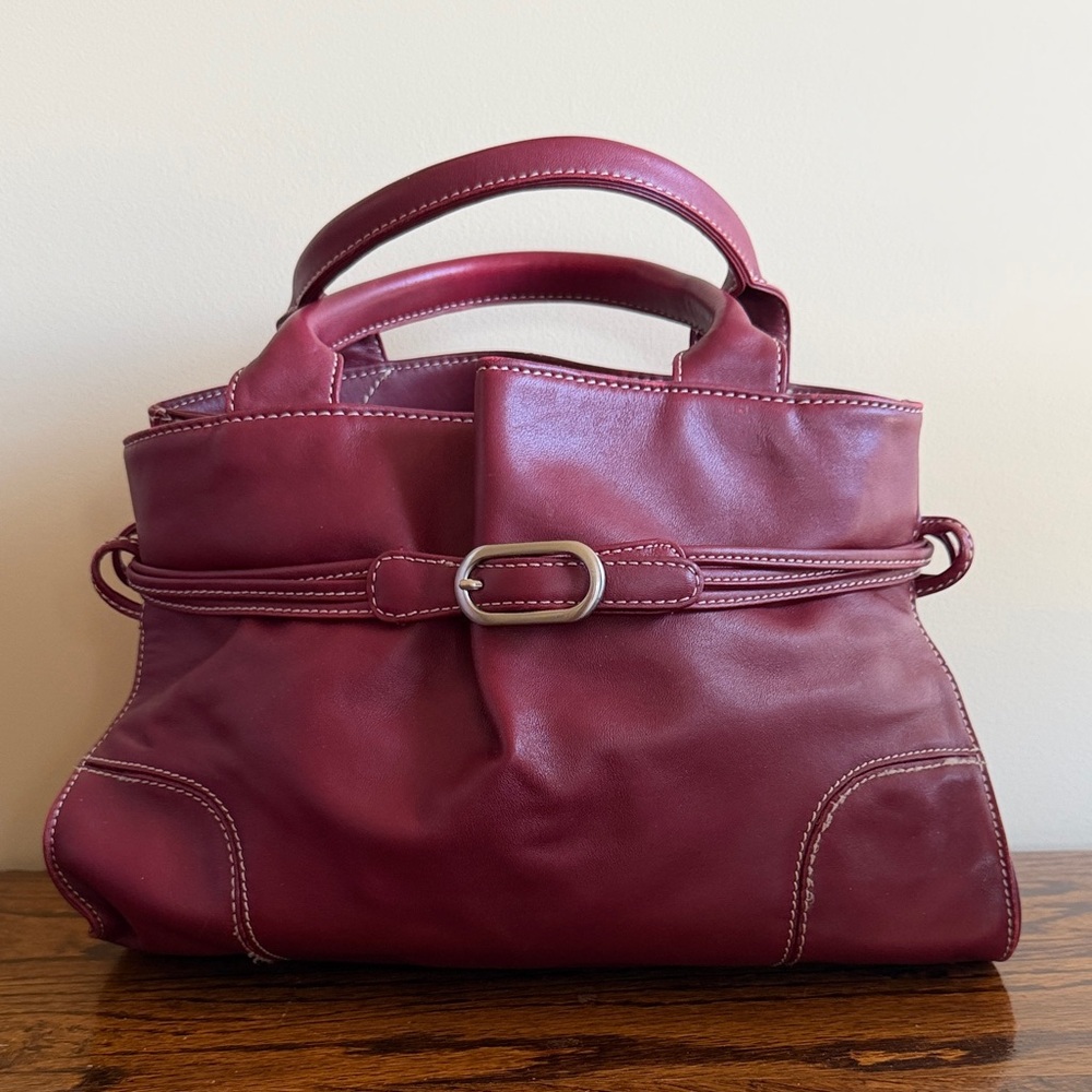Kenneth Cole New York Red Leather Shoulder Bag